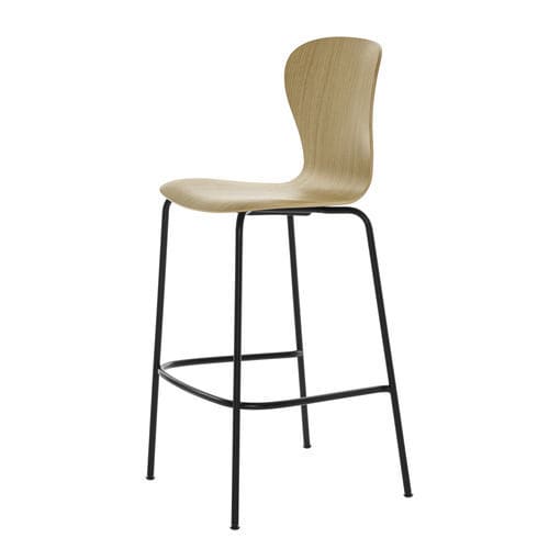 Chaise de bar contemporaine - S 220 H - THONET - d'intérieur / en contreplaqué moulé / avec piètement en acier