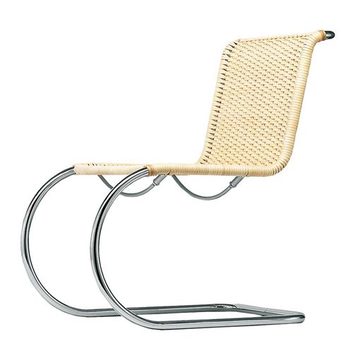 Chaise design Bauhaus S 533 N en cuir / en osier / avec