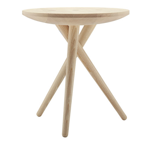Table d'appoint contemporaine - 1025 - THONET - en chêne / avec piètement en bois massif / ronde