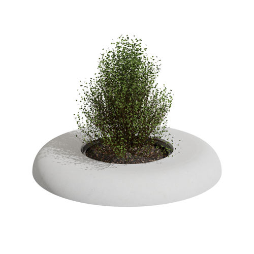 Jardinière en béton - FLOWER STONE XL E - A Amop Synergies - ronde / avec banc intégré / contemporaine