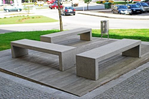 Banc public contemporain - MODULAR : R - A Amop Synergies - en béton / modulaire