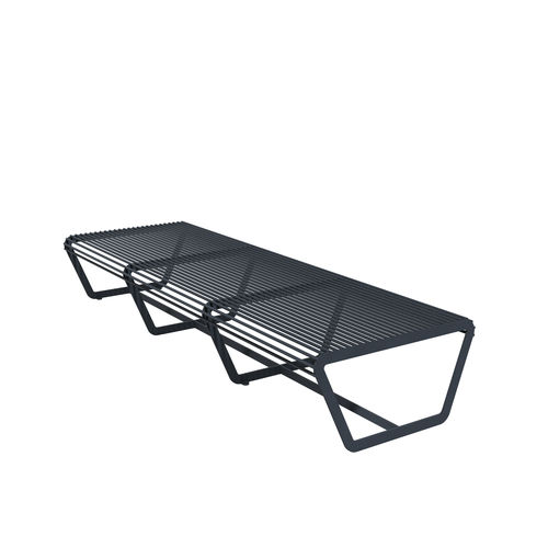 Banc public contemporain - 01703 - A Amop Synergies - en acier peint / sans dossier / sans accoudoirs