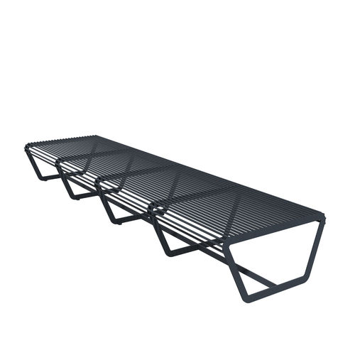Banc public contemporain - Collective 300 - A Amop Synergies - en acier peint / sans dossier / sans accoudoirs