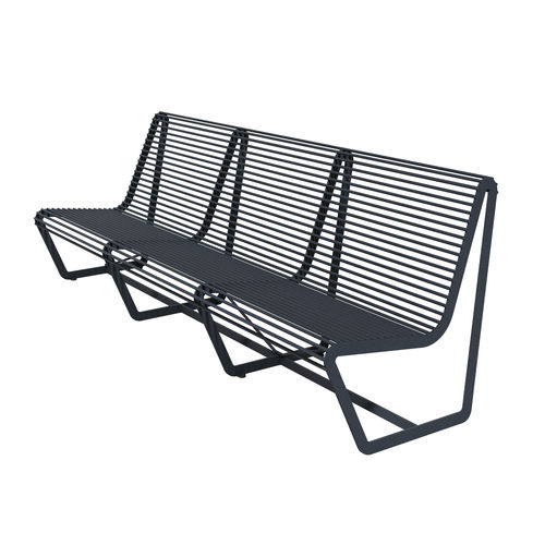 Banc public contemporain - 01706 - A Amop Synergies - en acier peint / avec dossier / sans accoudoirs
