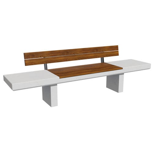 Banc design minimaliste - TOKYO - 01154 - A Amop Synergies - bois / en béton / avec dossier