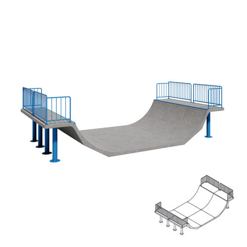 Mini rampe pour skatepark - 140 - 01292 - A Amop Synergies - modulable / en béton armé / en béton préfabriqué