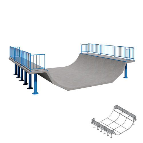 Mini rampe pour skatepark - 140 Wide - 01295 - A Amop Synergies - modulable / en béton armé / en béton préfabriqué