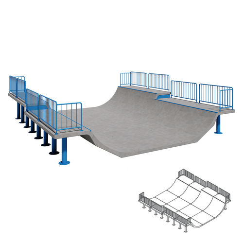 Mini rampe pour skatepark - 110-140 Wide - 01296 - A Amop Synergies - modulable / en béton armé / en béton préfabriqué