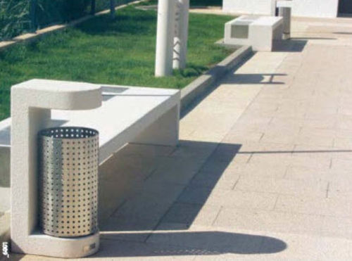 Poubelle publique - MIA - A Amop Synergies - en inox / en acier COR-TEN® / en béton