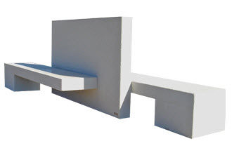 Banc public contemporain - AGUEDA DOUBLE - A Amop Synergies - en béton / avec dossier