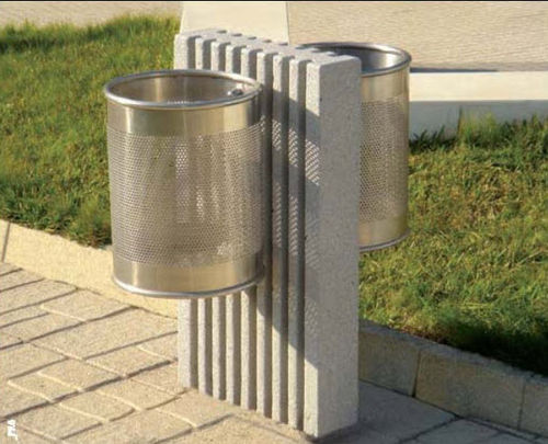 Poubelle publique - SOLTAS : IKD - A Amop Synergies - en inox / en béton / sans couvercle