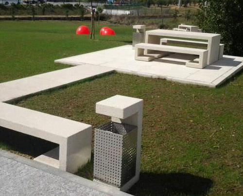 Poubelle publique - MATEUS - A Amop Synergies - en inox / en acier COR-TEN® / en béton