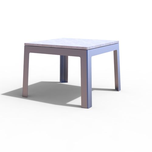 Table de pique-nique contemporaine - LUGARCOMUM: STEEL TABLE - A Amop Synergies - en métal / en béton / rectangulaire