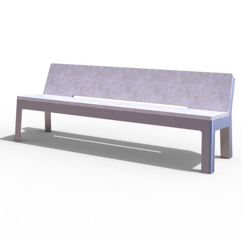Banc public contemporain - LUGARCOMUM - A Amop Synergies - en acier / avec dossier