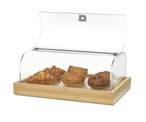 Vitrine sur plan - BDB001 - Rosseto Serving Solutions - contemporaine / en verre / en bambou