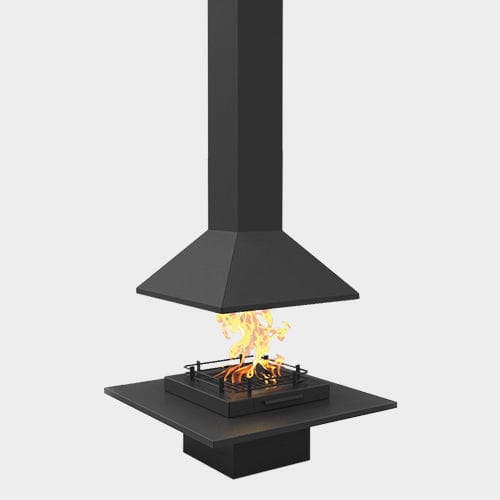 Cheminée à bois - VULCANO - TRAFORART - au bioéthanol / à gaz / à poser