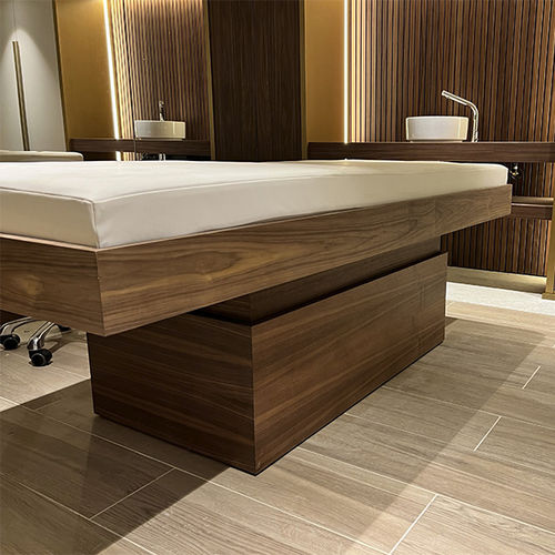 Table de massage sur mesure - NATURA - AKT GROUP - électrique / en bois / en cuir écologique