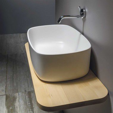 Vasque à poser - EVLACOU - EVER Life Design - en hêtre / en inox / en polyuréthane