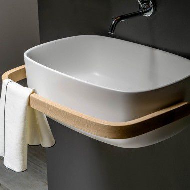 Vasque intégrée - EVLAHUG - EVER Life Design - en hêtre / en inox / en polyuréthane