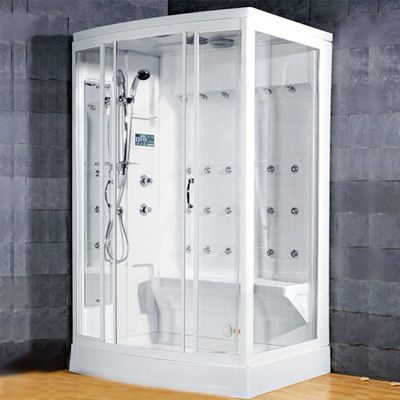 Cabine de douche à vapeur - AMERISTEAM ZA219 - Interstate Design Industries - en verre / avec porte battante / rectangulaire