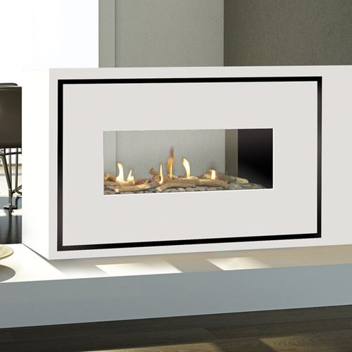 Insert de cheminée double face - MILANO 80 - 130 - ITALKERO - à gaz / contemporain / effet flamme