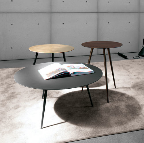 Table basse contemporaine - SPILLO - extendo - en noyer / en HPL / avec piètement en acier