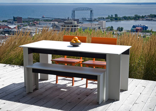 Table de pique-nique contemporaine - HALL - Loll Designs - en polyéthylène / rectangulaire / 100% recyclable