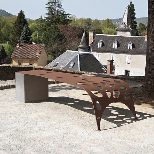 Banc public contemporain - GREEN PALACIO - CYRIA | Mobilier Urbain - en acier / en acier thermolaqué / sans dossier