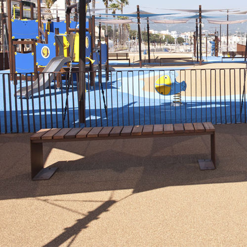 Banc de jardin contemporain - MANTA - CYRIA | Mobilier Urbain - en bois / en acier / en acier thermolaqué