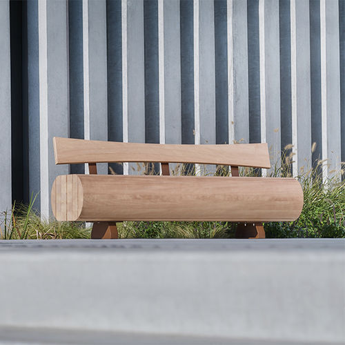 Banc de jardin contemporain - MIGRATION - CYRIA | Mobilier Urbain - en bois / avec dossier / sans accoudoirs