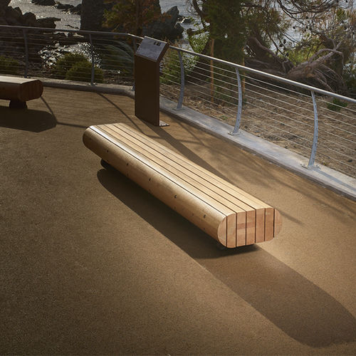 Banc de jardin contemporain - MIGRATION - CYRIA | Mobilier Urbain - en bois / sans dossier / sans accoudoirs
