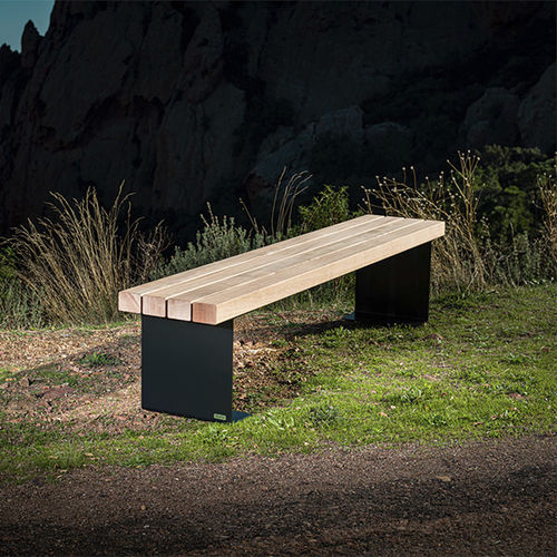 Banc de jardin contemporain - MIGRATION - CYRIA | Mobilier Urbain - en bois / en acier / en acier thermolaqué