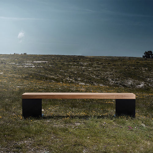 Banc public contemporain - BIO2 - CYRIA | Mobilier Urbain - en bois / en acier / en acier thermolaqué
