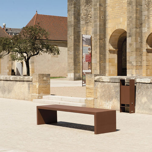 Banc de jardin contemporain - EUDALD - CYRIA | Mobilier Urbain - en acier / en acier thermolaqué / en métal peint