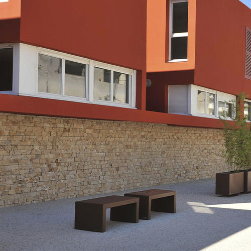 Banc de jardin contemporain - EUDALD - CYRIA | Mobilier Urbain - en acier / en acier galvanisé / en inox