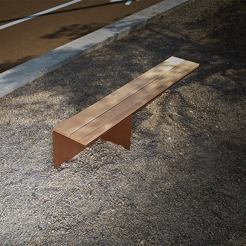 Banc de jardin contemporain - MONSIEUR - CYRIA | Mobilier Urbain - en bois / en acier / en acier galvanisé