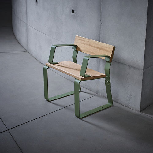 Fauteuil urbain contemporain - KAISEKI - CYRIA | Mobilier Urbain - en bois / en acier / couleur personnalisable