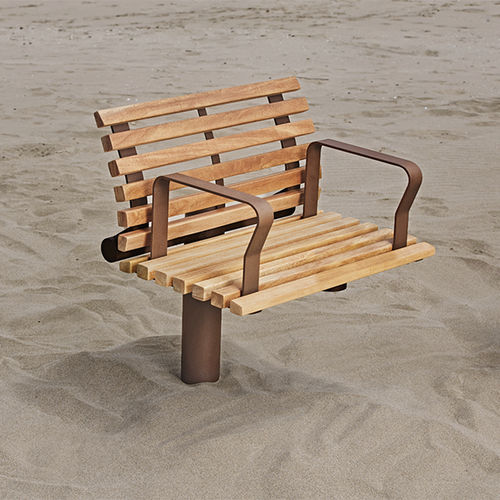Fauteuil urbain contemporain - FUNGI - CYRIA | Mobilier Urbain - en bois / en acier / couleur personnalisable