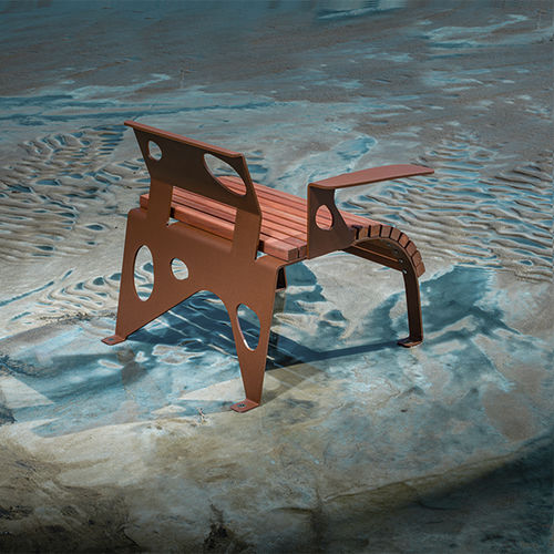 Chaise contemporaine - GREEN PALACIO - CYRIA | Mobilier Urbain - d'extérieur / en bois / avec piètement en acier