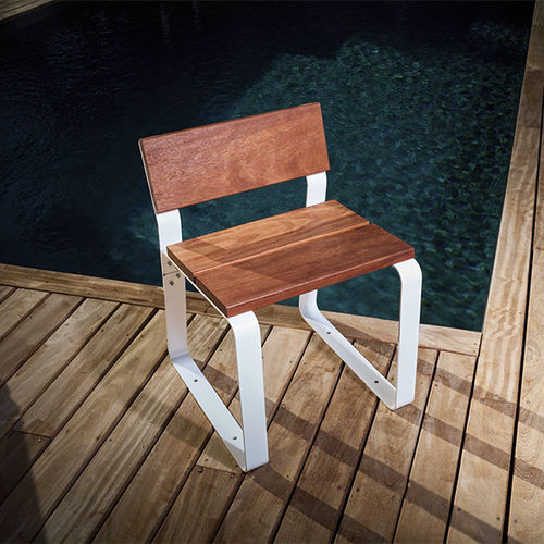 Chaise de jardin contemporaine - KAISEKI - CYRIA | Mobilier Urbain - d'extérieur / en bois / avec piètement en acier
