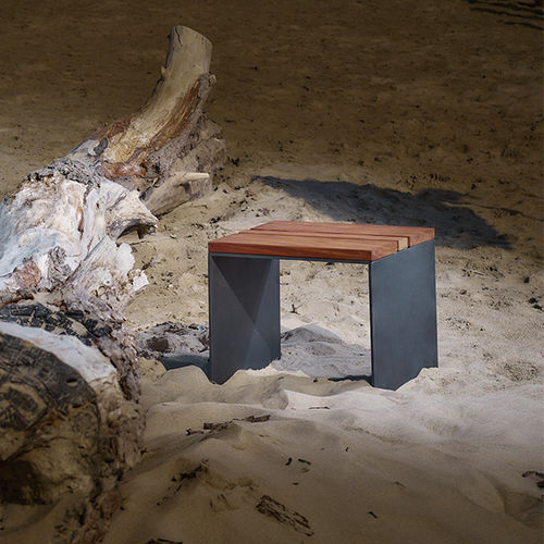 Tabouret contemporain - PYSA - CYRIA | Mobilier Urbain - en bois / avec piètement en acier / avec piètement en acier galvanisé