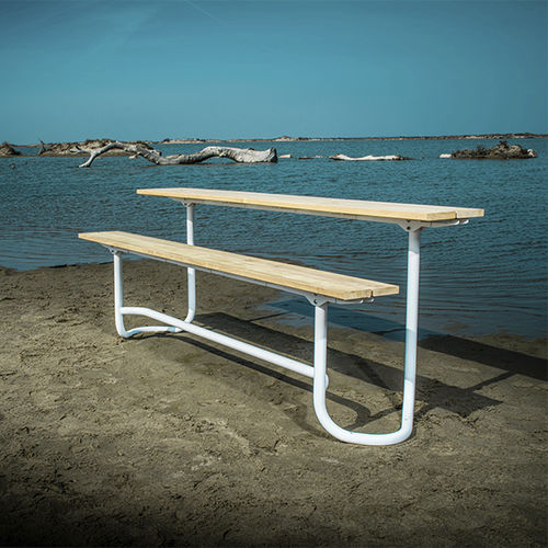 Table de pique-nique contemporaine - ARE - CYRIA | Mobilier Urbain - en bois / avec piètement en acier / avec piètement en acier inoxydable