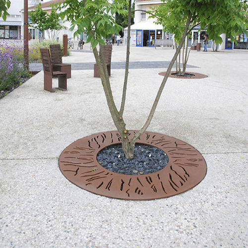 Grille d'arbre ronde - ORGANIK - CYRIA | Mobilier Urbain - en acier galvanisé / en acier / en acier COR-TEN®
