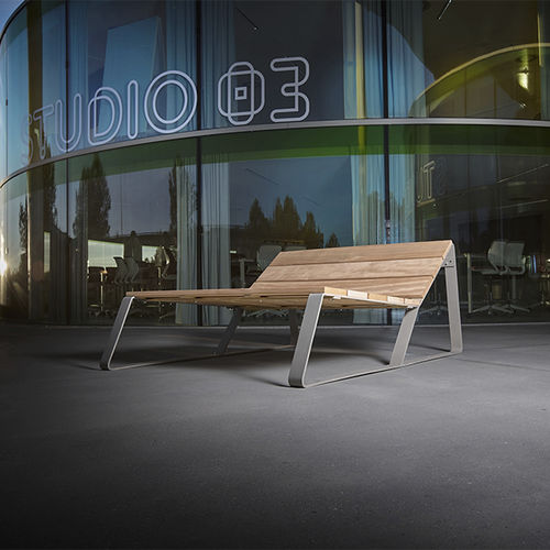 Chaise longue contemporaine - KAISEKI XL - CYRIA | Mobilier Urbain - en bois / en acier / en acier inoxydable