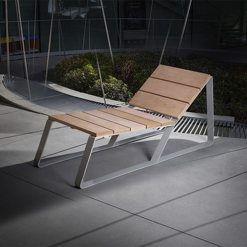Chaise longue contemporaine - KAISEKI - CYRIA | Mobilier Urbain - en bois / en acier / en acier inoxydable