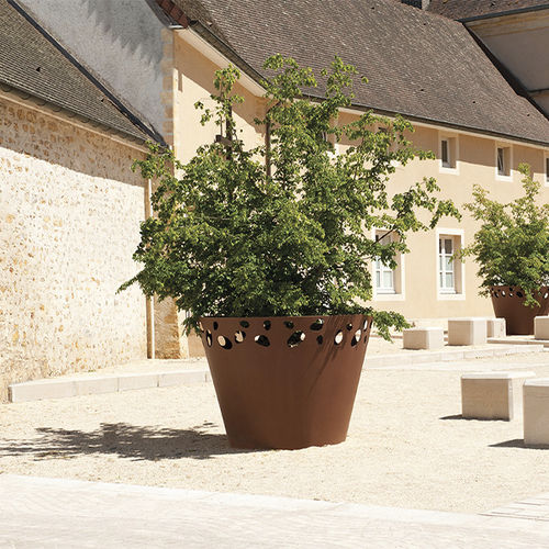 Jardinière en acier COR-TEN® - GREEN PALACIO 3 - CYRIA | Mobilier Urbain - en acier thermolaqué / ronde / à haute résistance