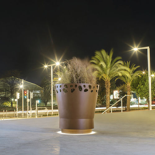 Jardinière en acier COR-TEN® - GREEN PALACIO M2 - CYRIA | Mobilier Urbain - en acier thermolaqué / ronde / à haute résistance