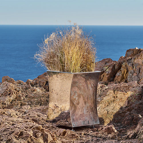 Jardinière en acier inoxydable - MISS FLOWER 2 - CYRIA | Mobilier Urbain - en acier COR-TEN® / en acier thermolaqué / à haute résistance