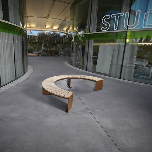 Banc de jardin contemporain - STUDIO - CYRIA | Mobilier Urbain - en bois / en acier / en acier thermolaqué