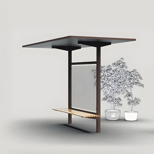 Abribus en pin - FUNGI - CYRIA | Mobilier Urbain - en iroko / en bois exotique / en robinier